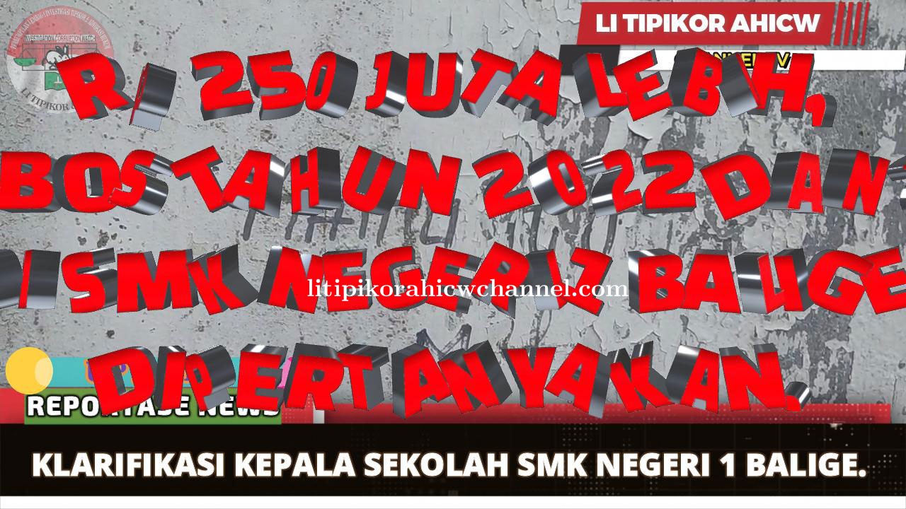 KLARIFIKASI KEPALA SEKOLAH SMK NEGERI 1 BALIGE.